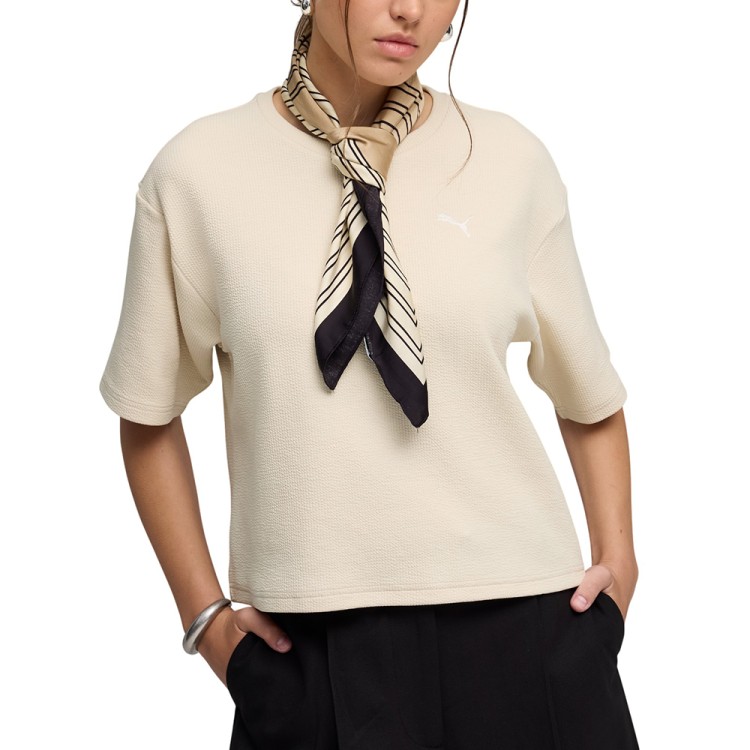 Футболка женская Puma ESS ELEVATED Relaxed Tee молочная 69181387 изображение 1