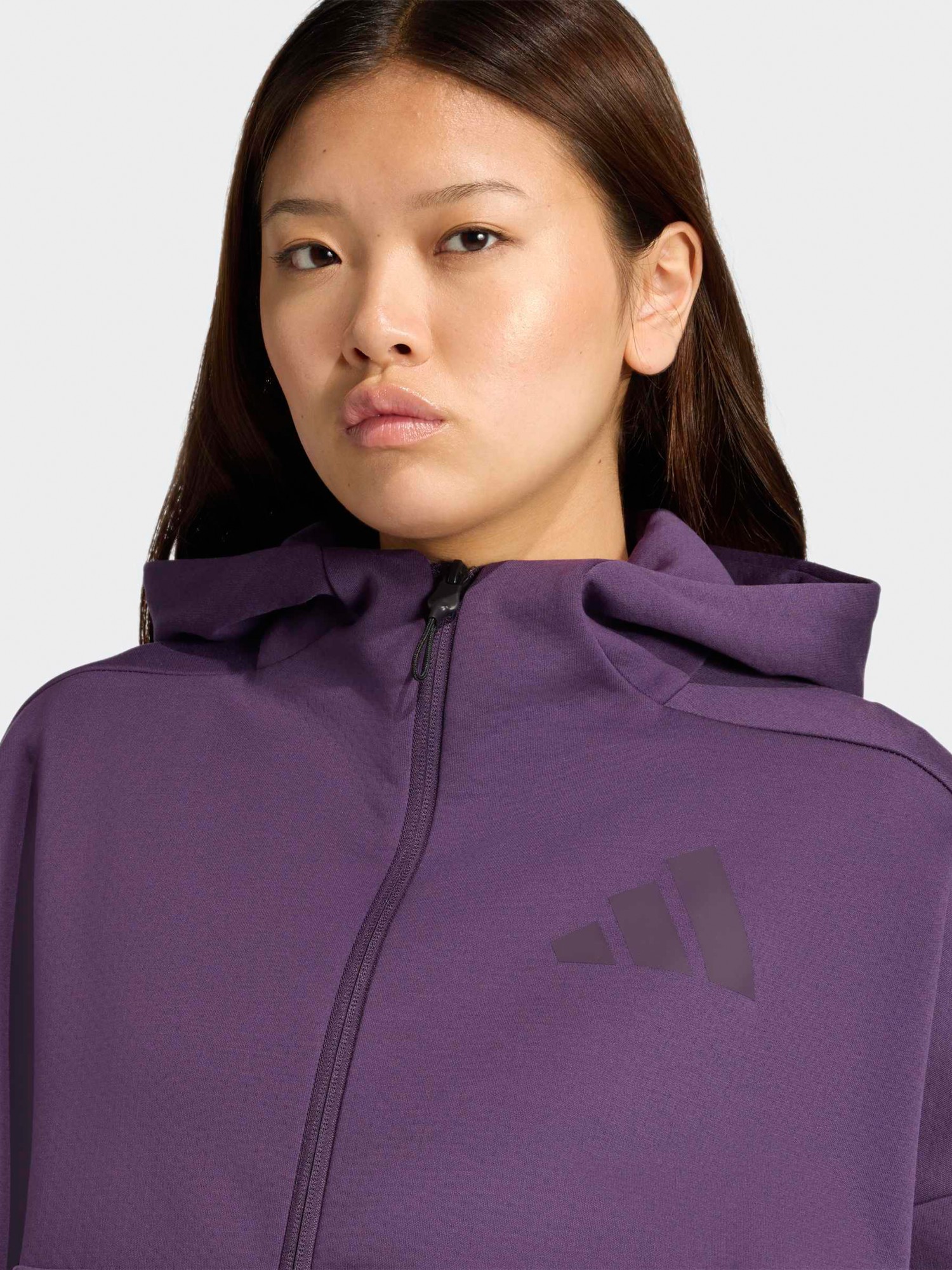 Толстовка женская Adidas W Z.N.E. FZ фиолетовая KC4569 изображение 5