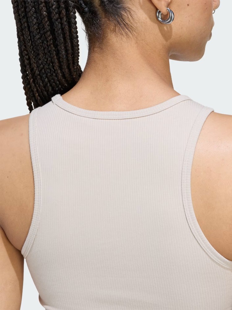 Майка женская Adidas ESS RIB TANK бежевая KD3822 изображение 5
