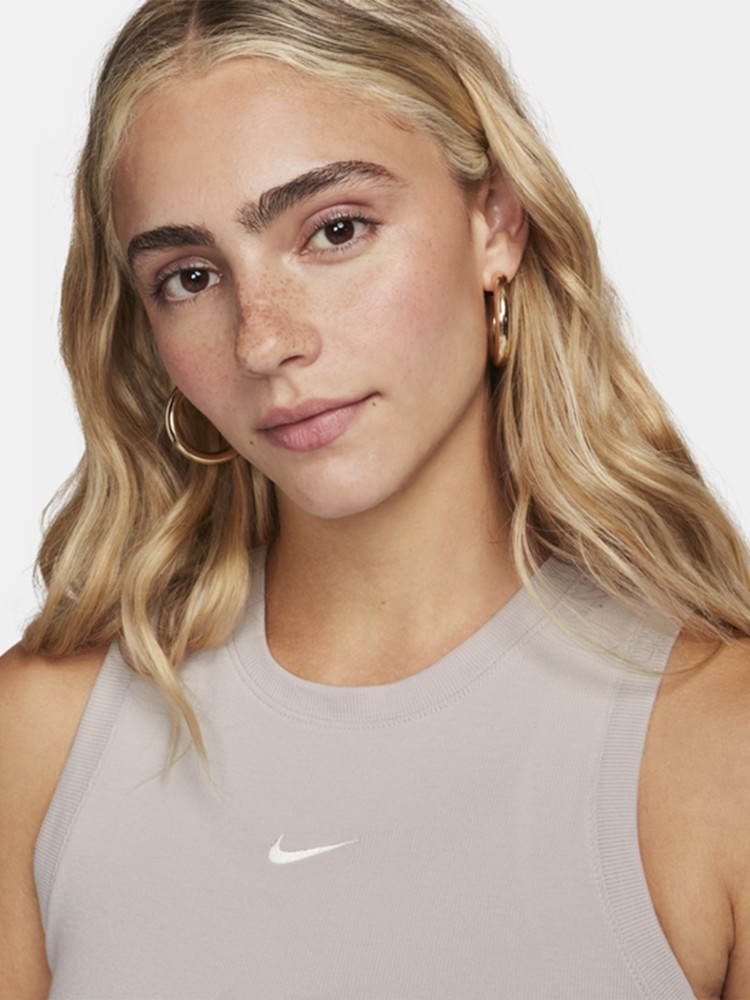 Майка женская Nike W NSW ESSNTL RIB CRP TANK бежевая FB8279-019 изображение 4