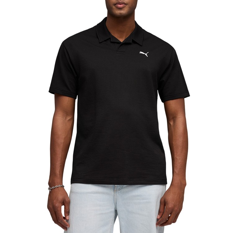 Футболка мужская Puma ESS ELEVATED Material Polo черная 69256001 изображение 1