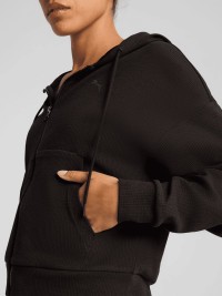 Толстовка женская Puma HER Crop Full-Zip Hoodie черная 68505601 изображение 4