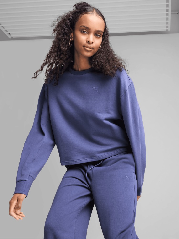 Толстовка женская Puma HER Relaxed Crew фиолетовая 68505846 изображение 2