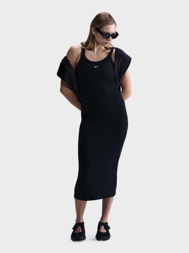 Платье женское Nike W NSW NK CHLL KNT MRIB TNK DRS черное HJ0710-010 изображение 2