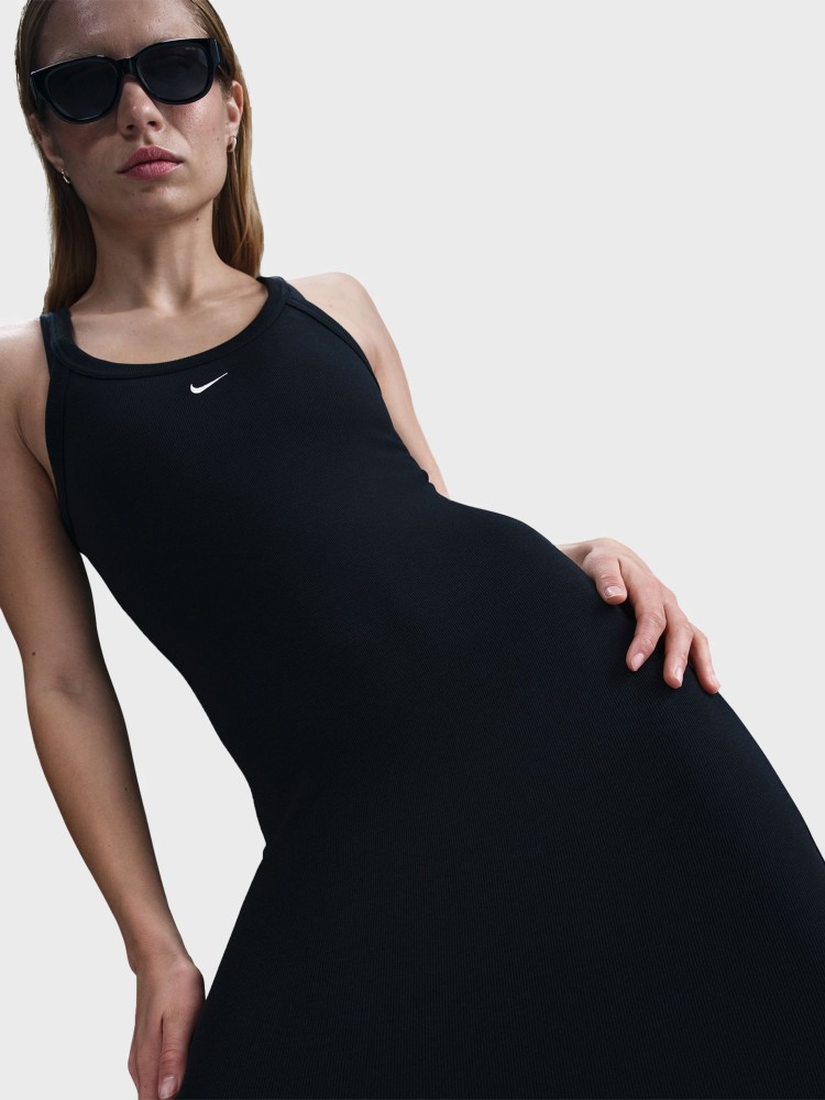Платье женское Nike W NSW NK CHLL KNT MRIB TNK DRS черное HJ0710-010 изображение 4