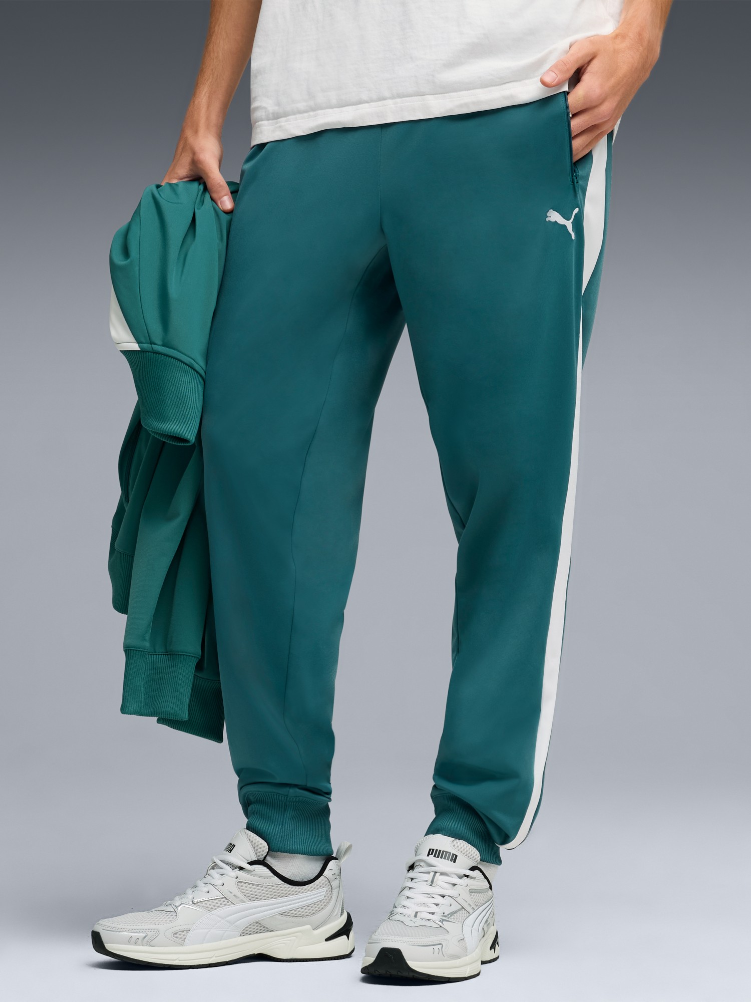 Брюки мужские Puma ESS T7 Poly Pants зеленые 69246341 изображение 2