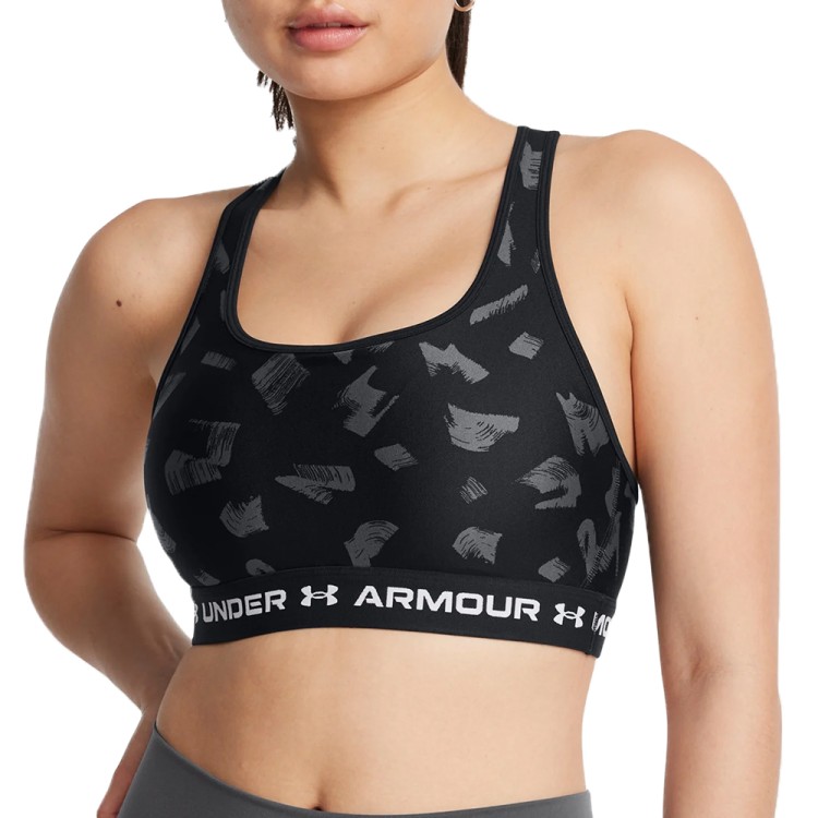 Бра женский Under Armour Crossback Mid Print черный 1361042-009 изображение 1