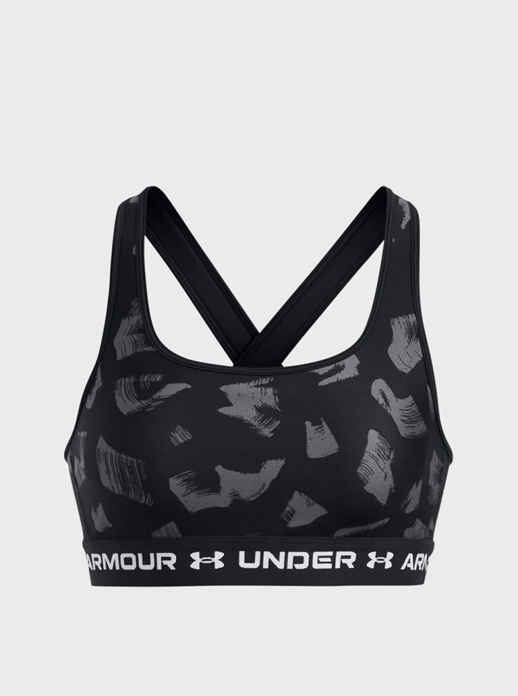 Бра женский Under Armour Crossback Mid Print черный 1361042-009 изображение 5