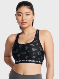 Бра женский Under Armour Crossback Mid Print черный 1361042-009 изображение 8