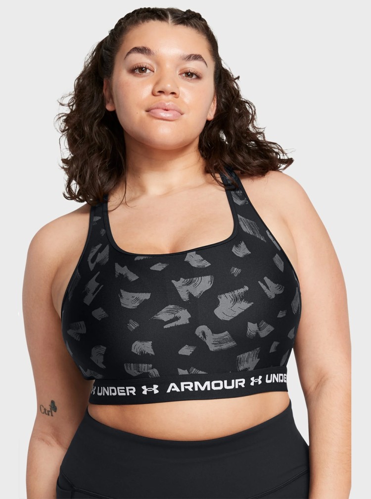 Бра женский Under Armour Crossback Mid Print черный 1361042-009 изображение 10