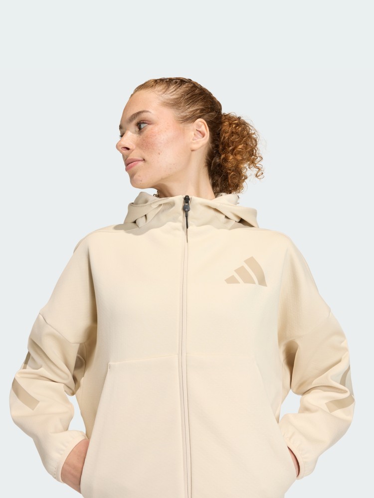 Толстовка женская Adidas W Z.N.E. FZ бежевая KE4746 изображение 4