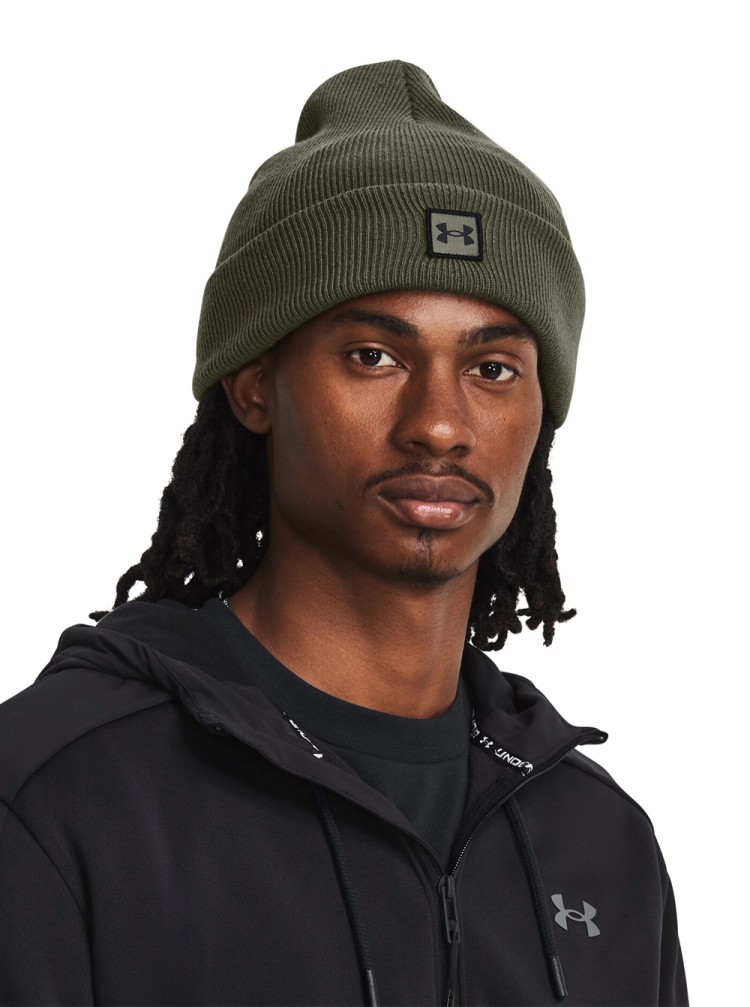 Шапка мужская Under Armour UA Halftime Cuff оливковая 1373155-390 изображение 6