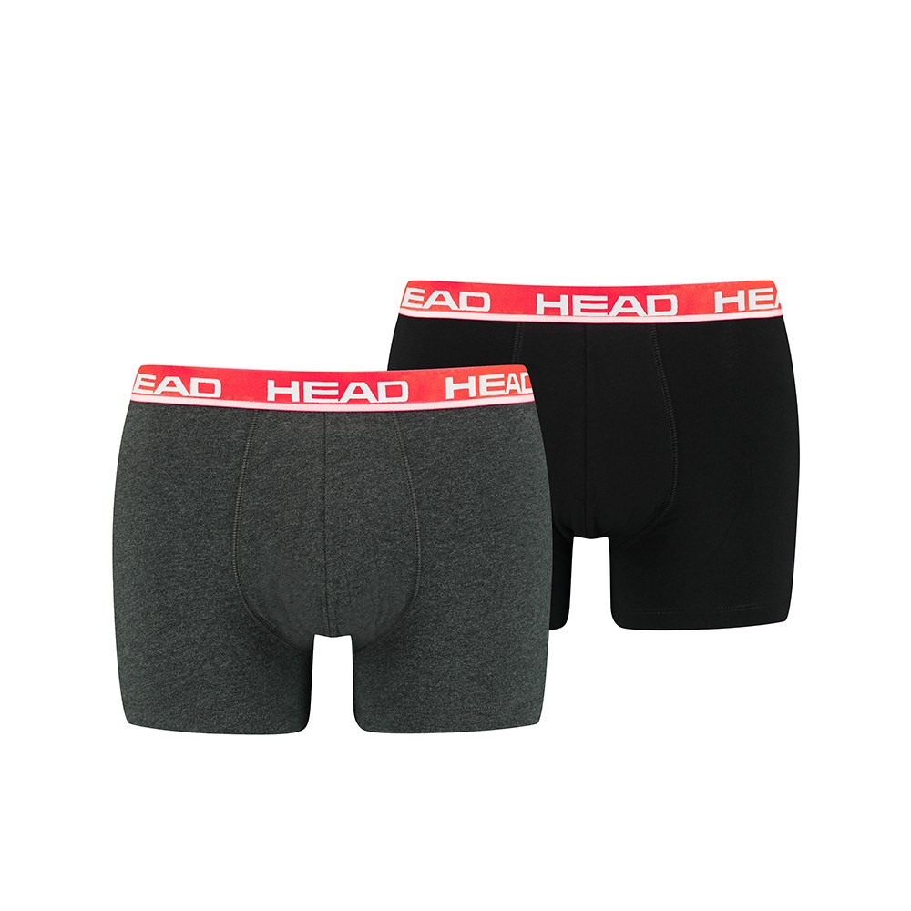 Боксеры мужские HEAD BASIC BOXER 2P темно-серые 701202741011