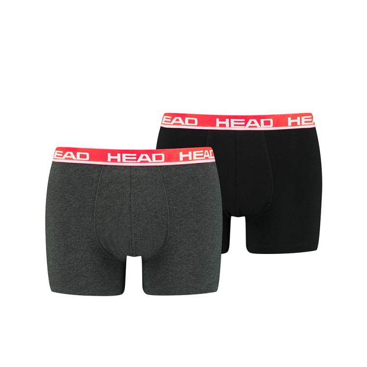 Боксеры мужские HEAD BASIC BOXER 2P темно-серые 701202741011 изображение 1