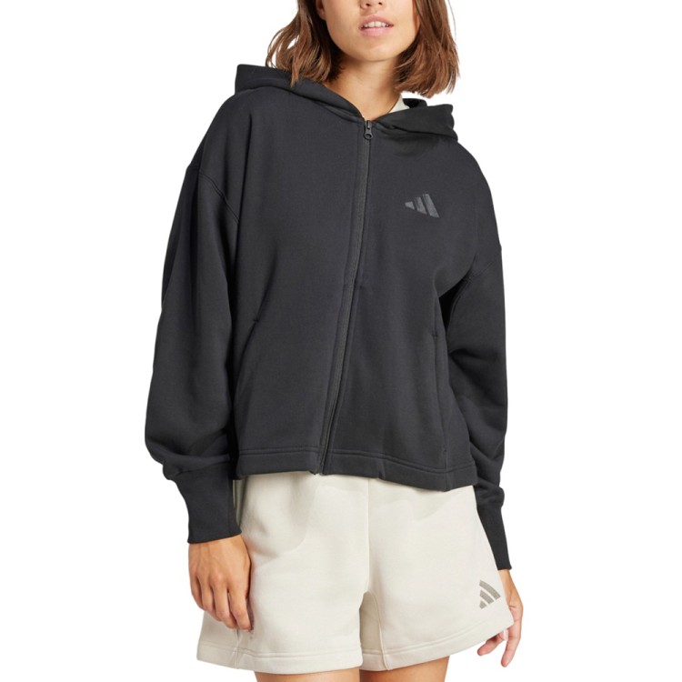 Толстовка женская Adidas W ALL SZN FT FZ черная JJ1251 изображение 1