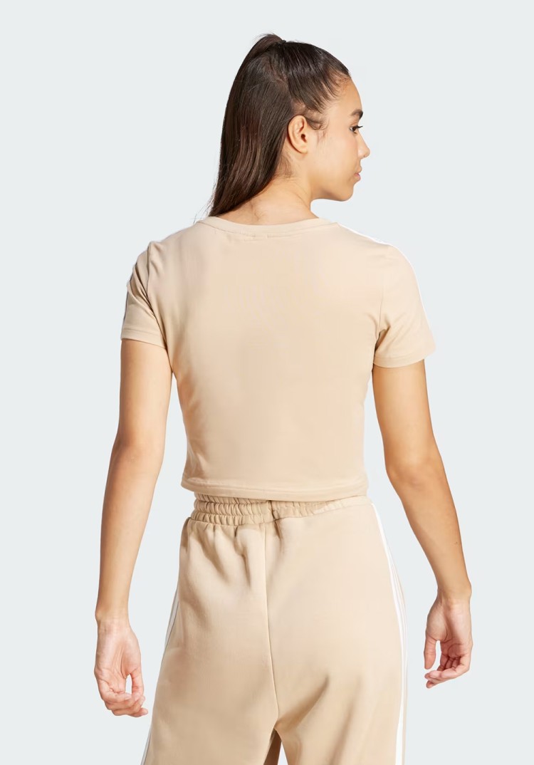 Футболка женская Adidas W 3S BABY T бежевая IR6114 изображение 3