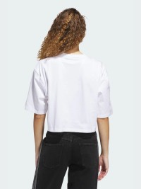 Футболка женская Adidas ESS CROP TEE белая JJ3385 изображение 3